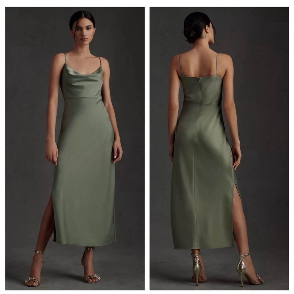 BHLDN Sleek olive Midi Dress